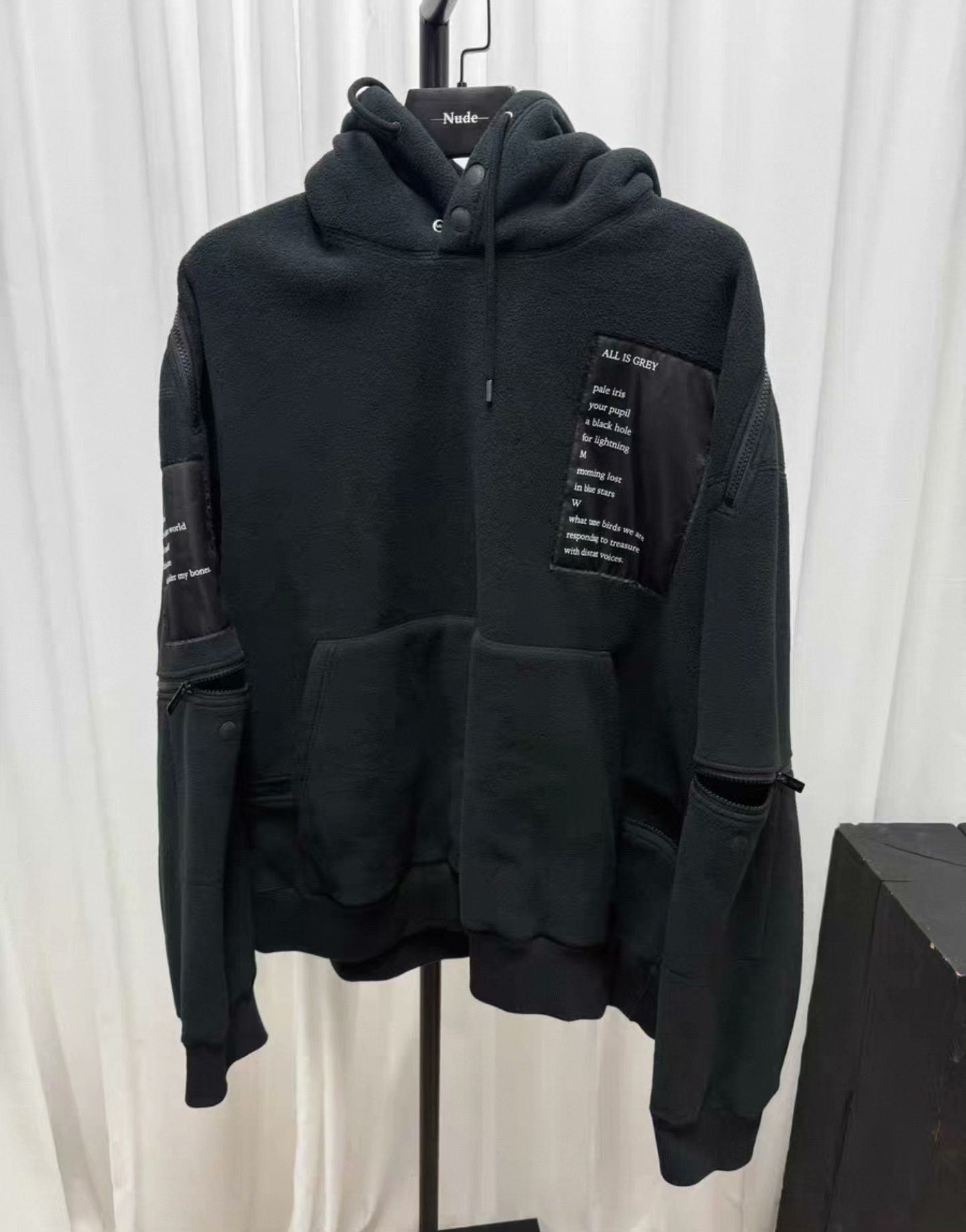 TAKAHIROMIYASHITATheSoloist. AW19 "Balloon" Deconstructed Fleece Hoodie