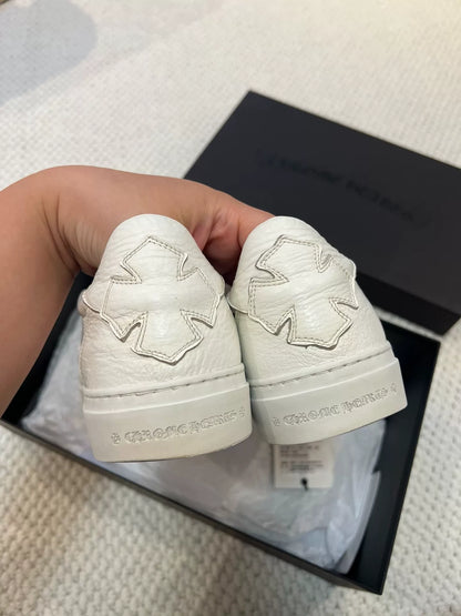 Chrome Hearts Leather Putch Dagger Slip-on Snwaker White