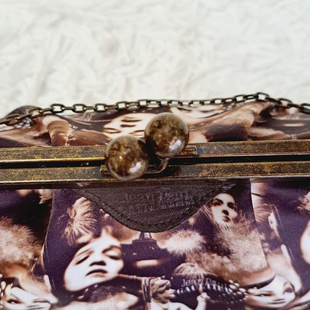 Vintage Jean Paul Gaultier Sepia Portrait Kiss-Lock Clutch