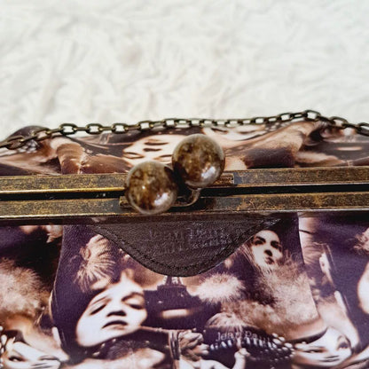Vintage Jean Paul Gaultier Sepia Portrait Kiss-Lock Clutch