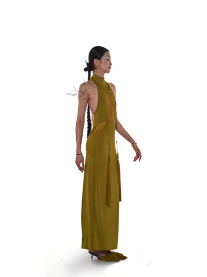 JIFF CONTOUR "Gold-Flowered Jade-Thread" Hand-Woven Body Chain