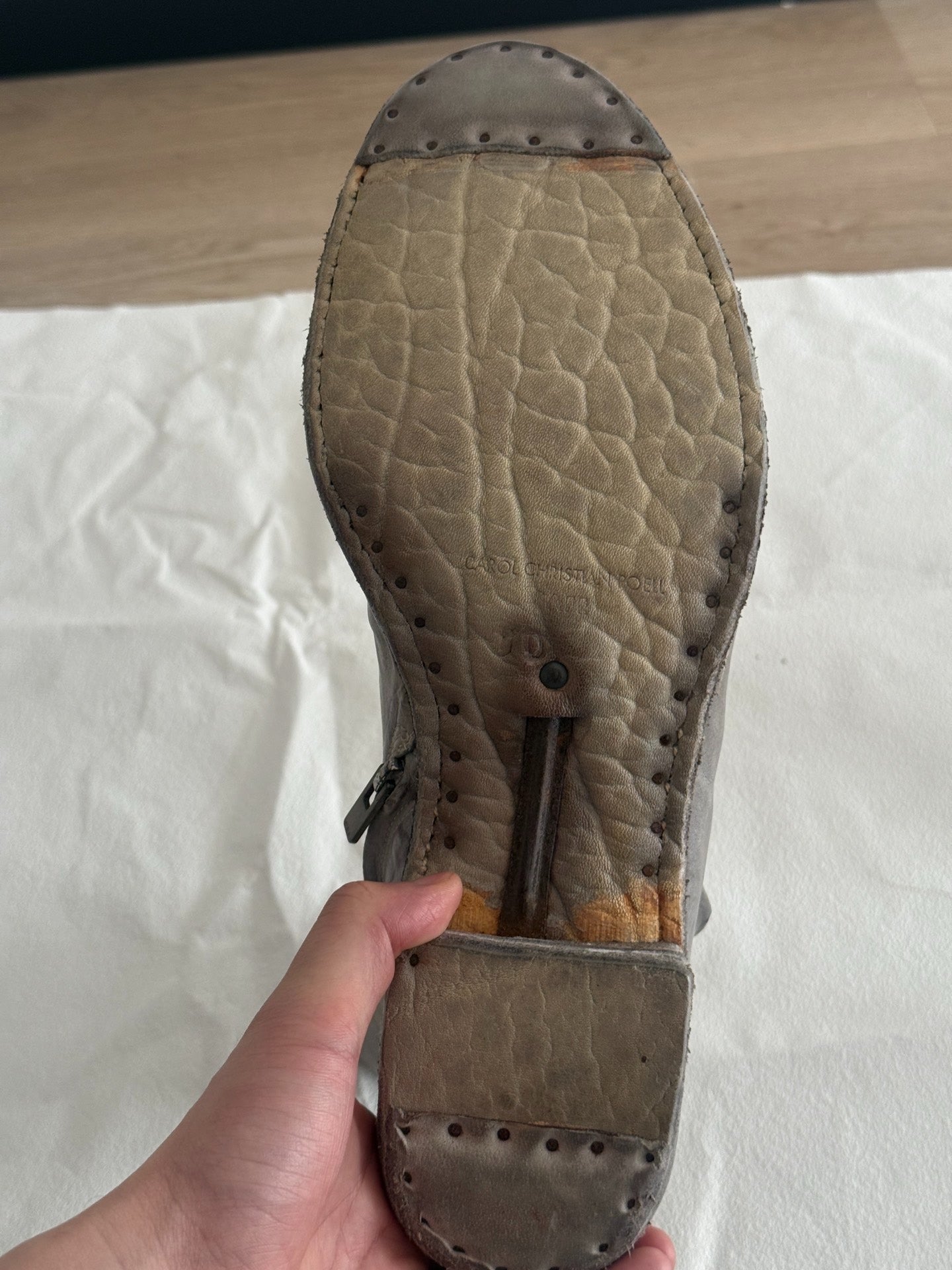 Carol Christian Poell "Prosthetic" Titanium Eyelet Boots (AM/2687P)