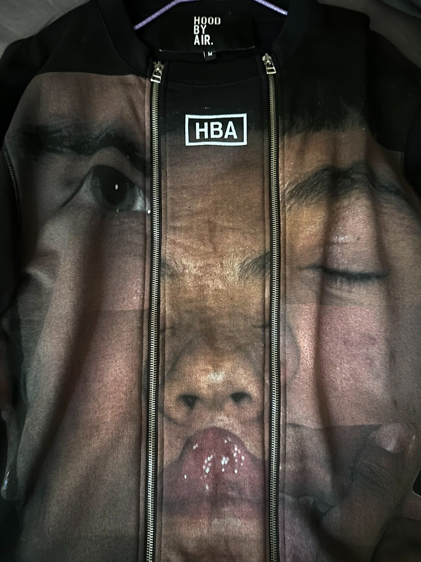 Hood by Air FW15 "Face Print" Double-Zip Sweatshirt