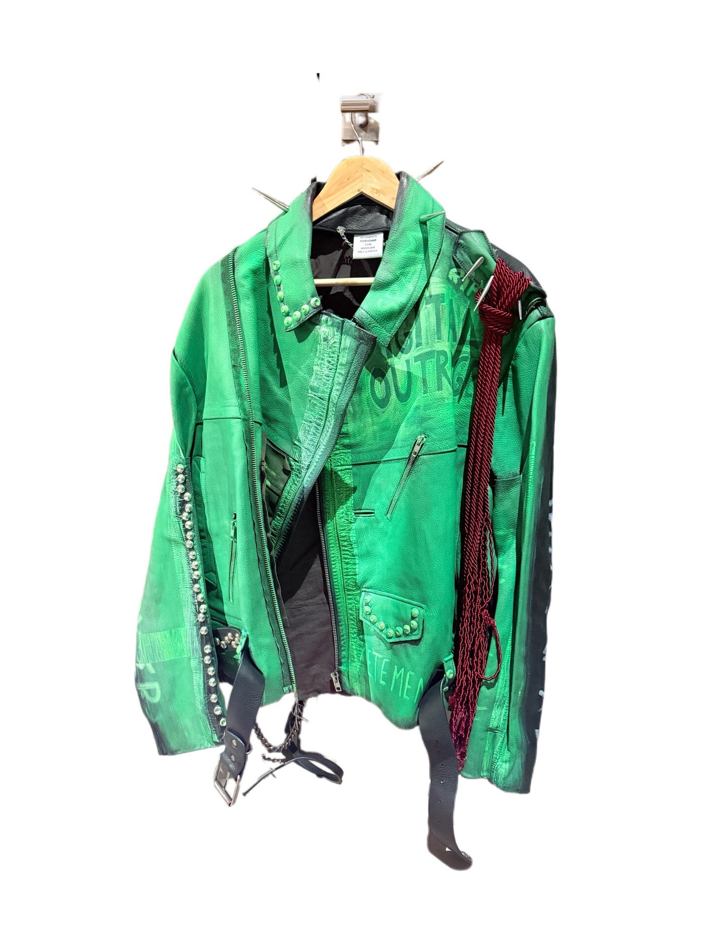 Vetements FW18 "Punk Customised" Hand-Painted Perfecto Leather Jacket