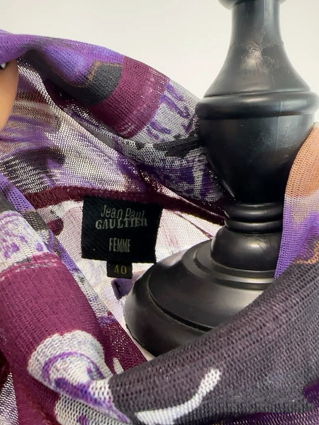 Vintage Jean Paul Gaultier FEMME Purple Daisy Mesh Sleeveless Top