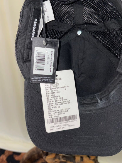 Dsquared2 Leather and Mesh Hybrid Captain's Baseball Cap