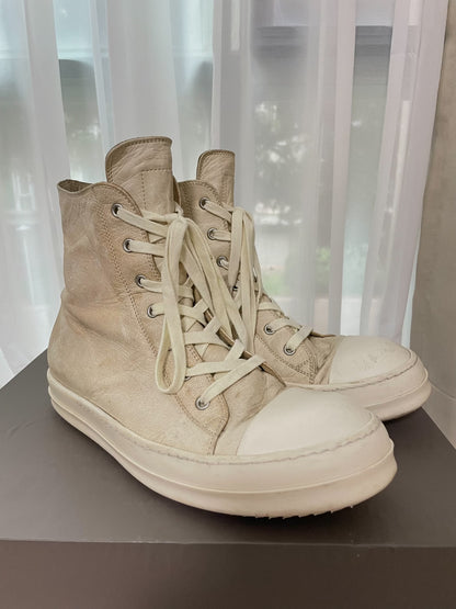 Rick Owens Mainline "Milk" Deer Leather Ramones High-Tops