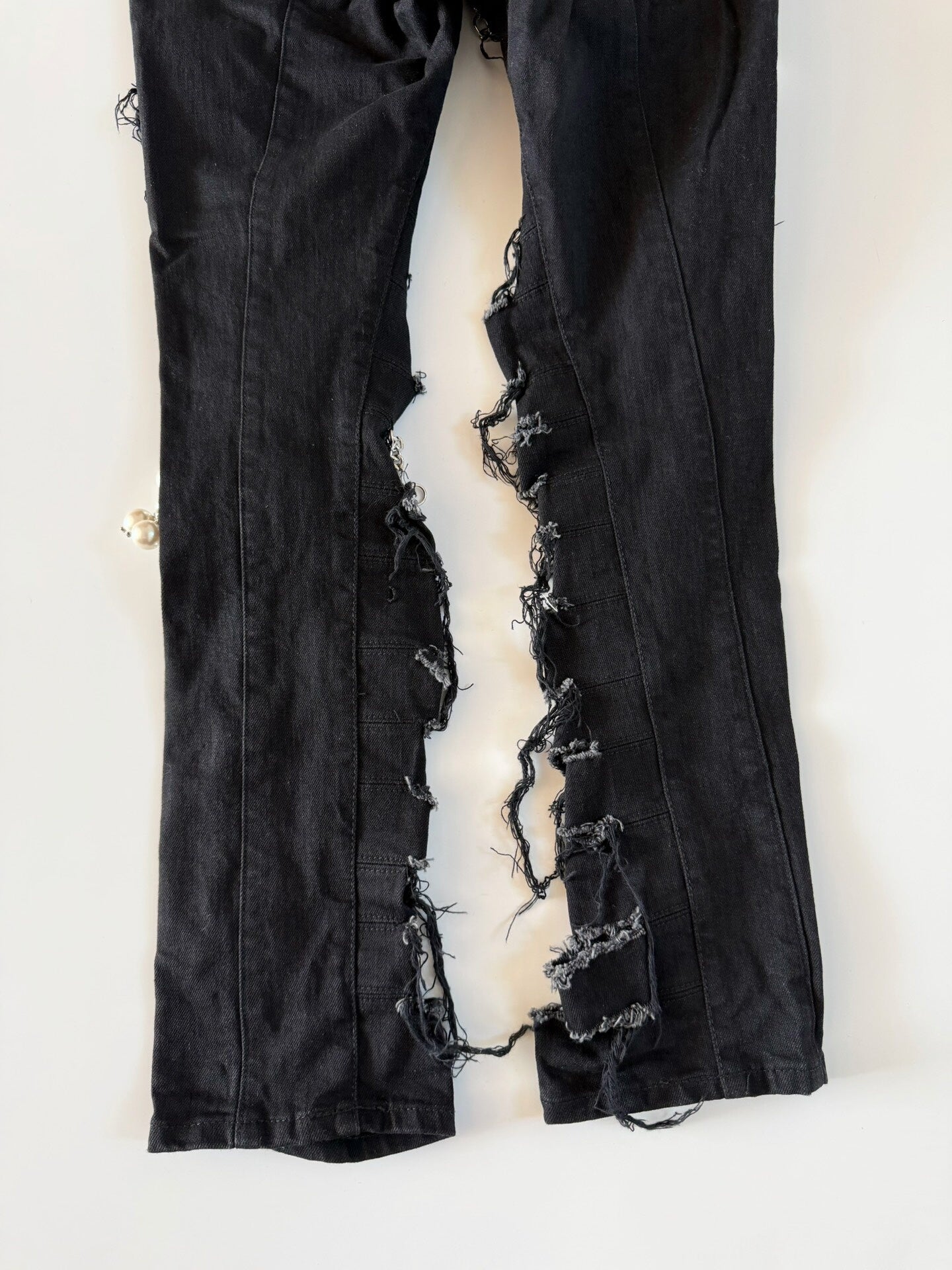 Junya Watanabe SS23 Pearl Chain Distressed Denim Jeans