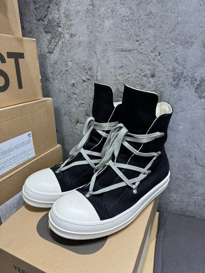 Rick Owens DRKSHDW 24FW "Pentagram" Canvas High-Tops  size 42/US 9