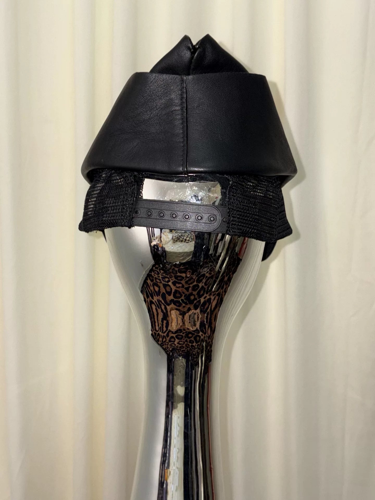 Dsquared2 Leather and Mesh Hybrid Captain's Baseball Cap