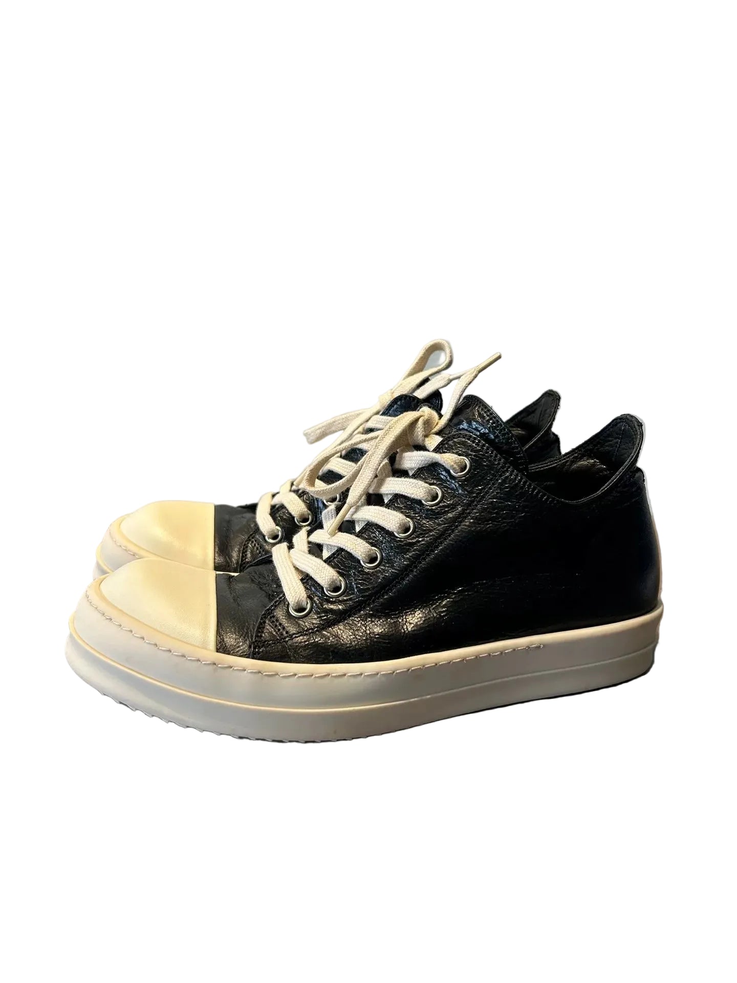 Rick Owens Mainline Leather Low-Top "Ramones" Sneakers