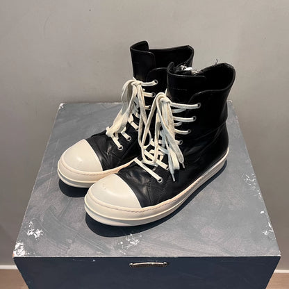 Rick Owens Mainline Calfskin Leather "Ramones" High-Top Sneakers