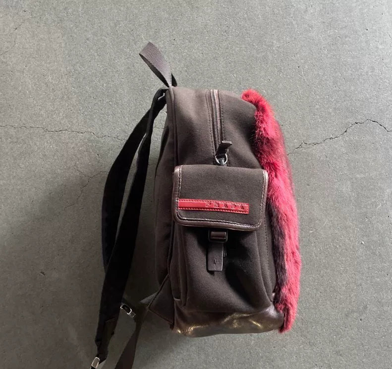 Prada Sport AW1999 Archival Red Fur Backpack