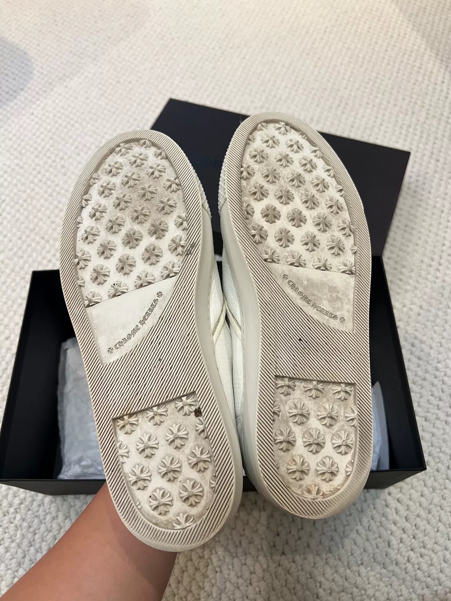 Chrome Hearts Leather Putch Dagger Slip-on Snwaker White