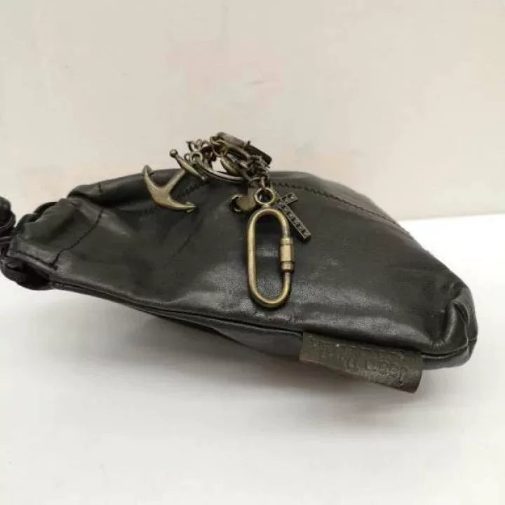 Vintage Jean Paul Gaultier 1990s Safety Pin Leather Pouch