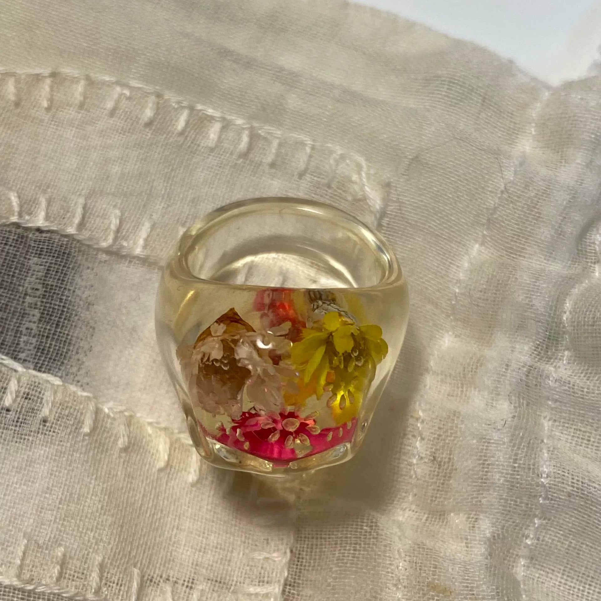 Undercover AW04 "But Beautiful" Floral Skull Resin Ring