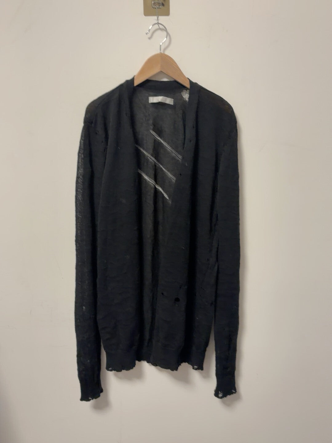 Number (N)ine SS02 Distressed Knit Cardigan