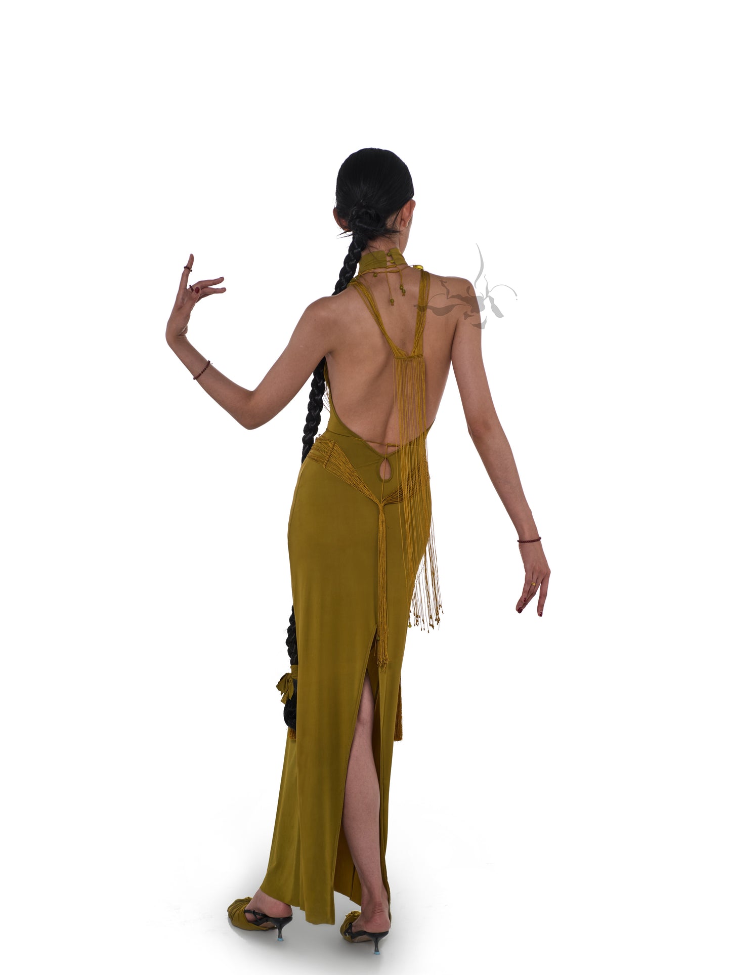 JIFF CONTOUR "Gold-Flowered Jade-Thread" Hand-Woven Body Chain