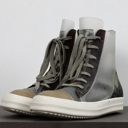 Rick Owens Translucent PVC "Ramones" High-Top Sneakers