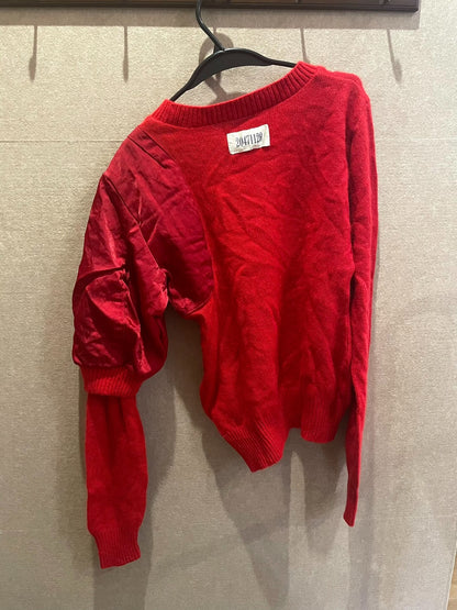 20471120 by Masahiro Nakagawa Archival Deconstructed Mixed-Media Sweater