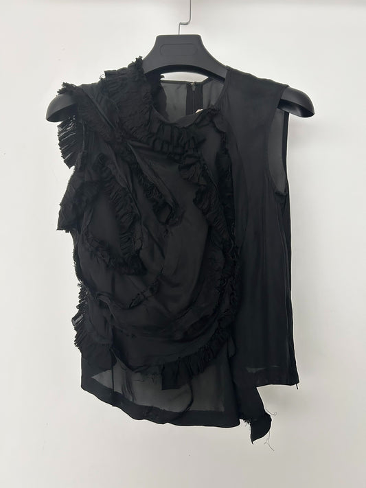 Comme des Garçons Fall/Winter 2014 "Roses and Blood" Silk Ruffled Top