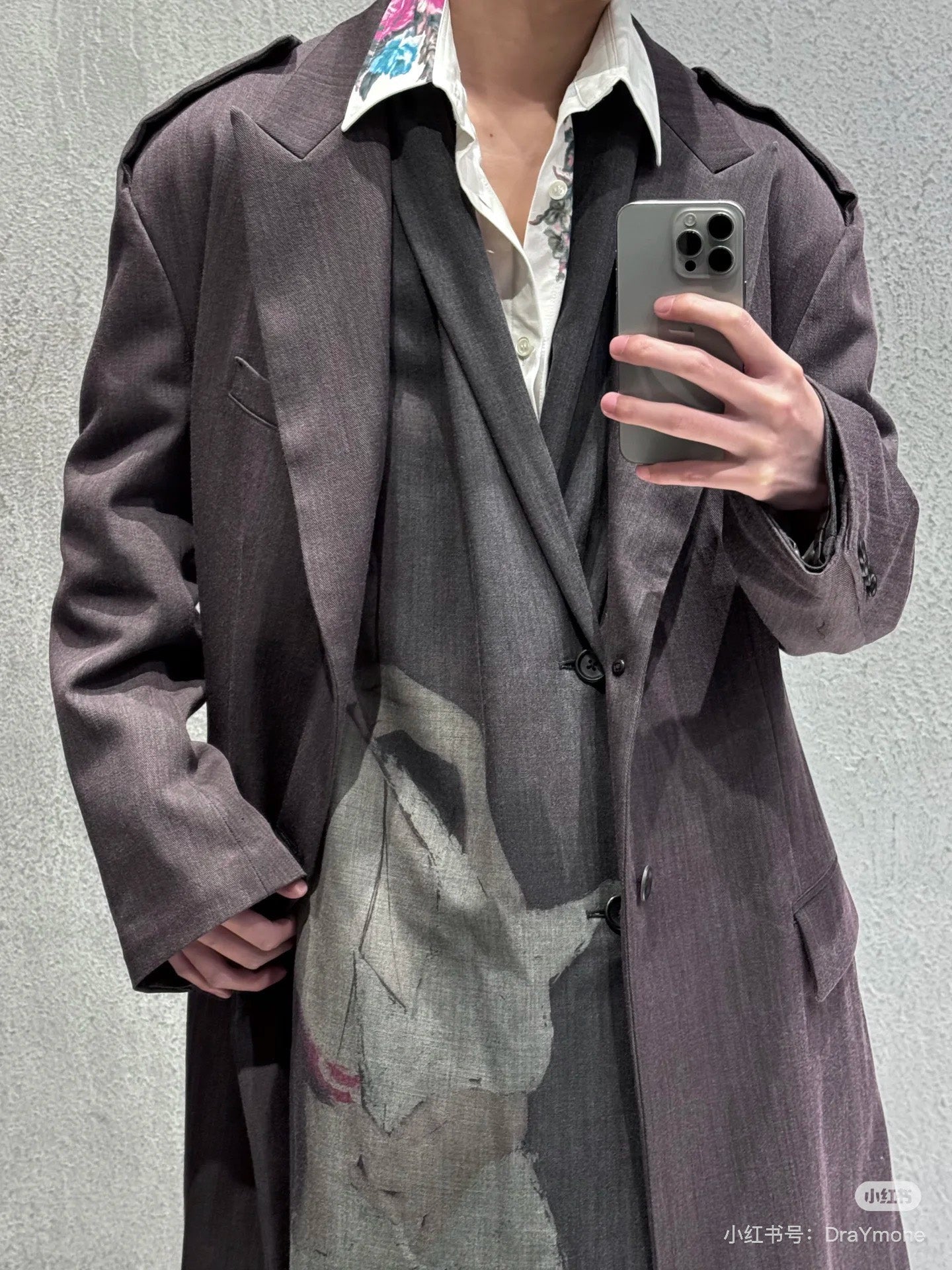 Yohji Yamamoto Pour Homme AW24 x Kie Einzelgänger Portrait Print Wool Coat