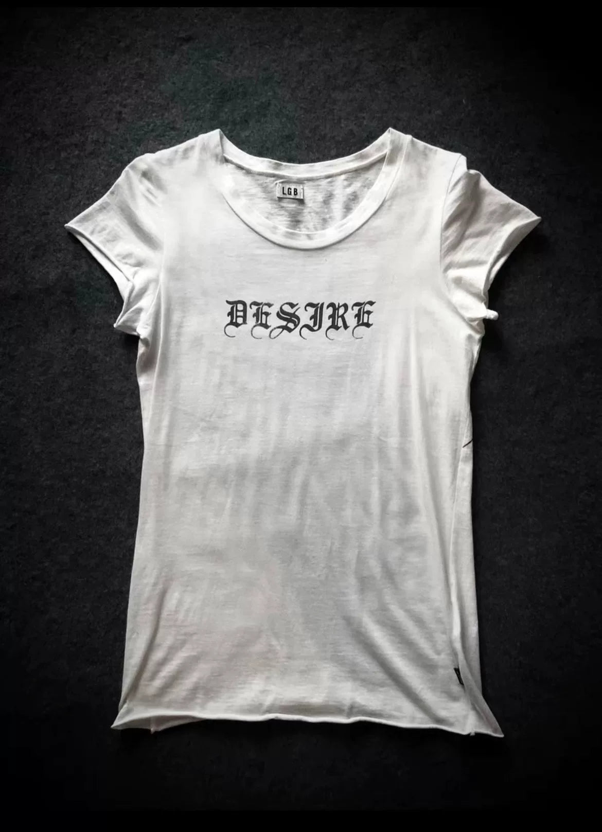 L.G.B. (Le Grand Bleu) "DESIRE" Gothic Spiderweb Wax-Coated T-Shirt