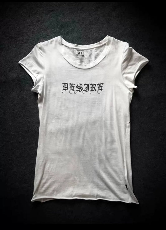 L.G.B. (Le Grand Bleu) "DESIRE" Gothic Spiderweb Wax-Coated T-Shirt