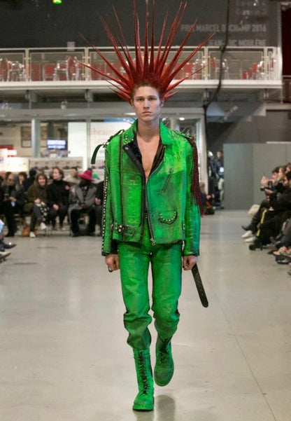 Vetements FW18 "Punk Customised" Hand-Painted Perfecto Leather Jacket