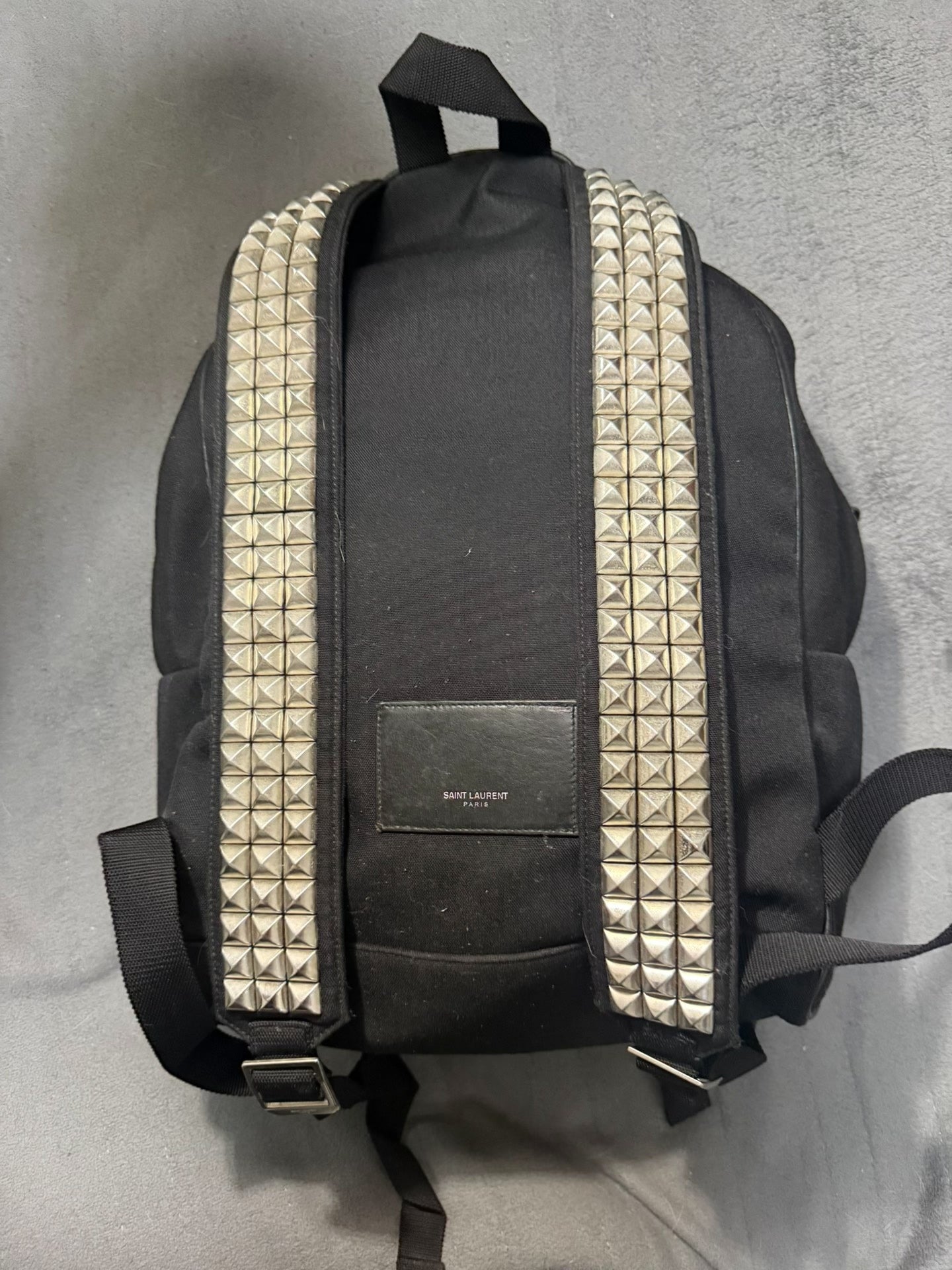 Saint Laurent Paris Zebra & Multi-Studded Leather Backpack