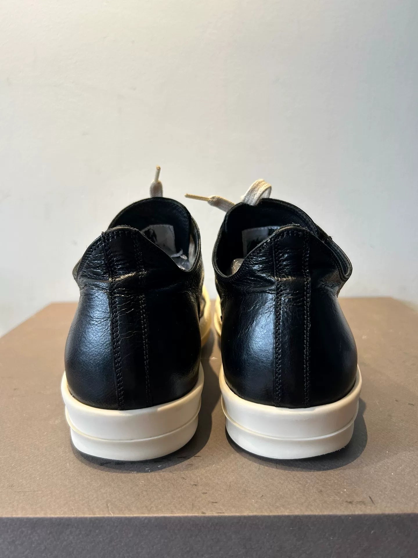 Rick Owens Mainline Leather Low-Top "Ramones" Sneakers