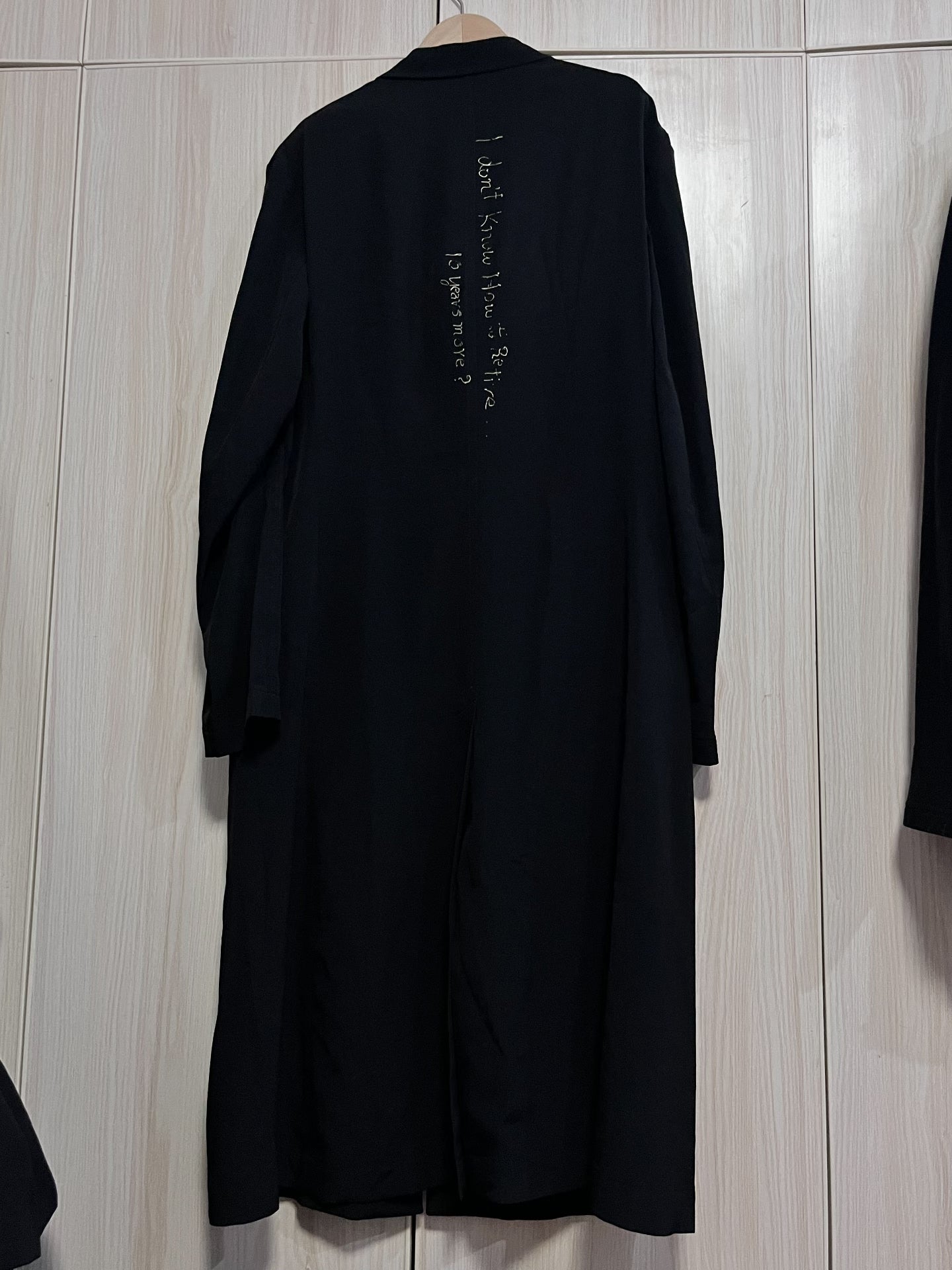 Yohji Yamamoto Pour Homme SS20 "Retirement" Text Coat