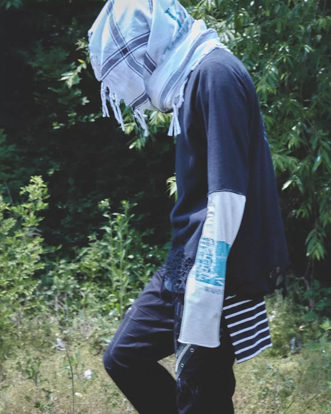 UNDERCOVER SS06 "T" Distressed Layered "Wormhole" Hoodie