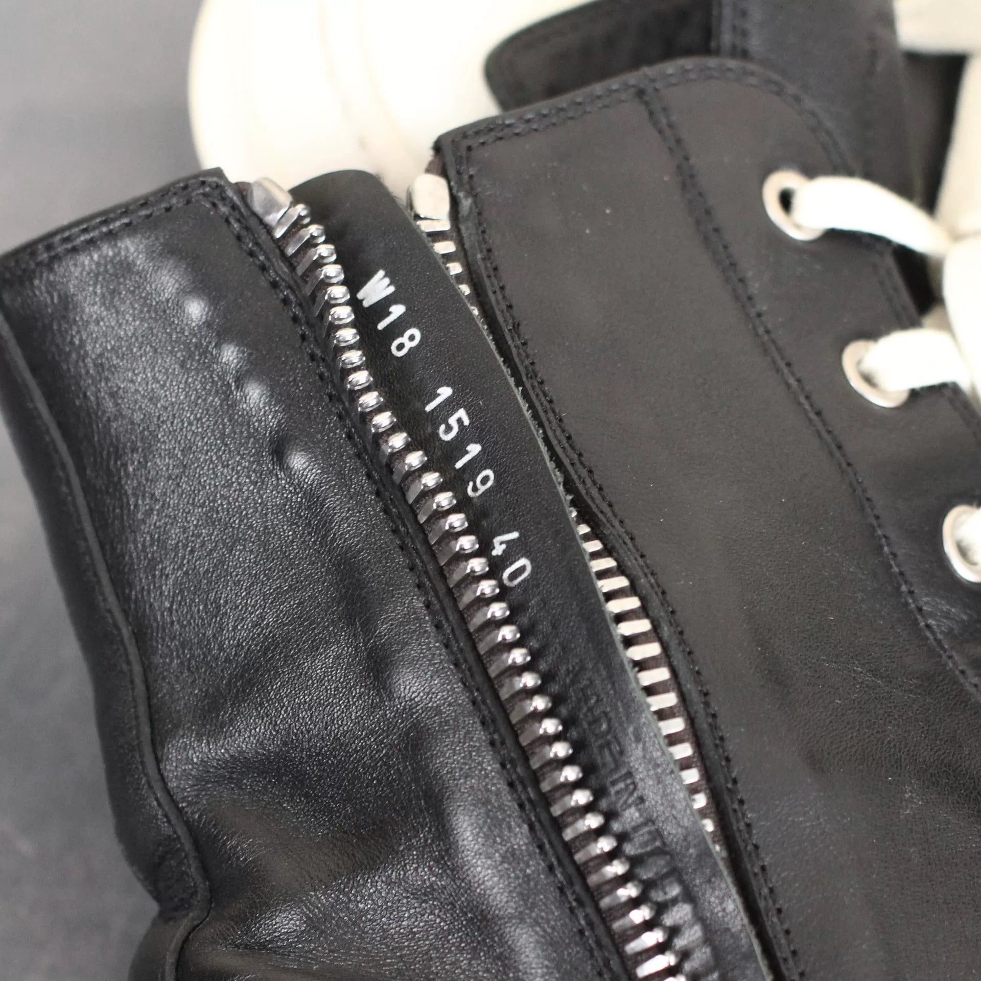 Rick Owens Mainline Calfskin Leather "Ramones" High-Top Sneakers