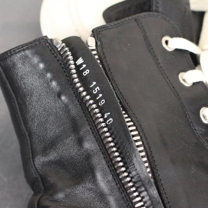 Rick Owens Mainline Calfskin Leather "Ramones" High-Top Sneakers