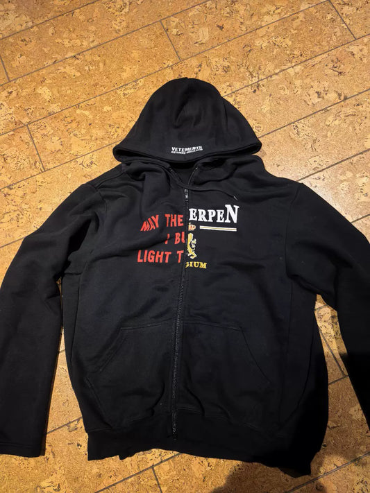 Vetements AW18 Spliced "Bridges / Antwerp" Zip-Up Hoodie