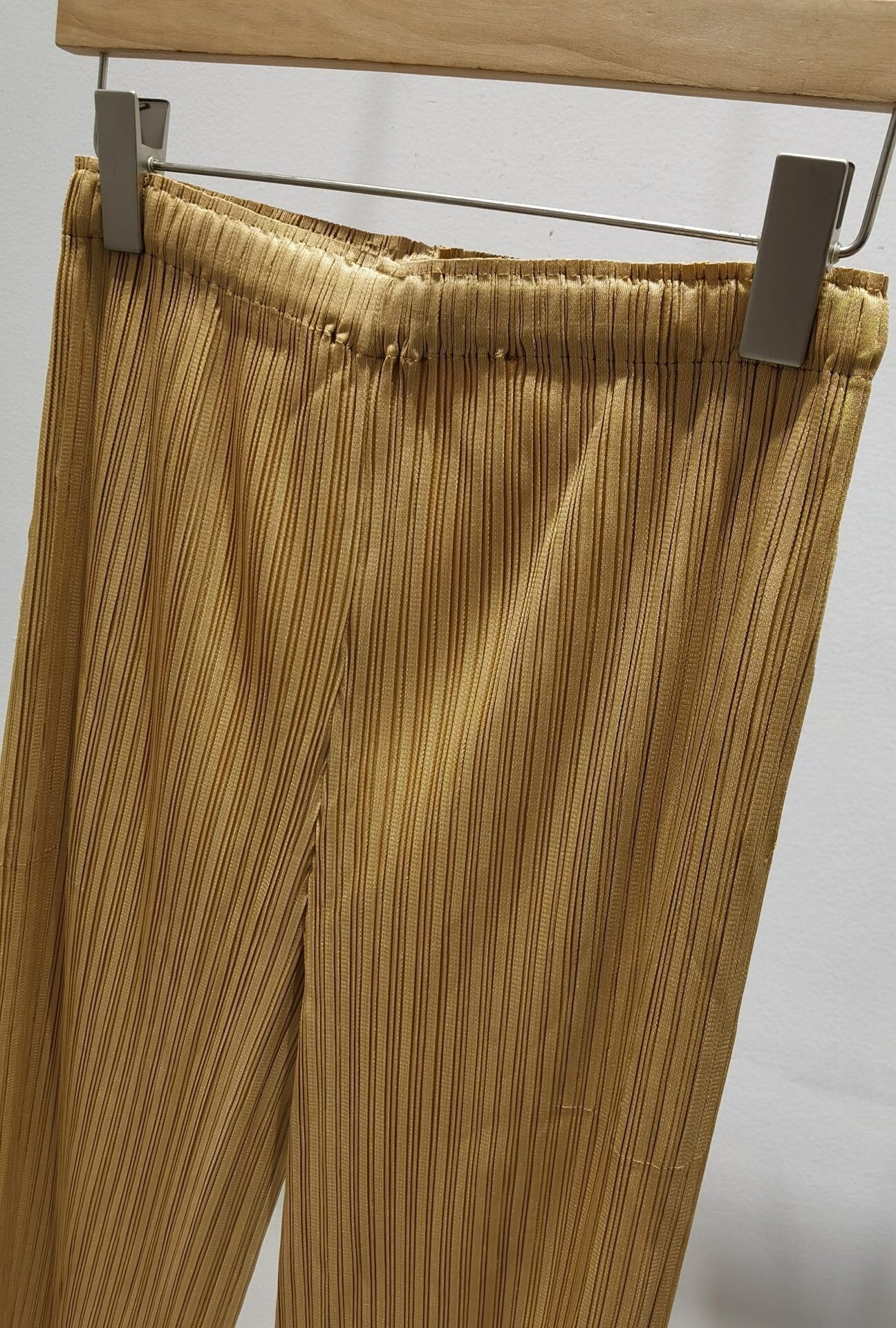 Homme Plissé Issey Miyake Pleated Straight-Leg Trousers  "Moonlight Gold"