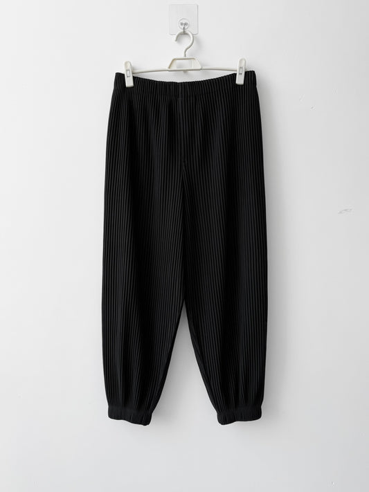 Homme Plissé Issey Miyake Pleated Lantern Trousers  Black