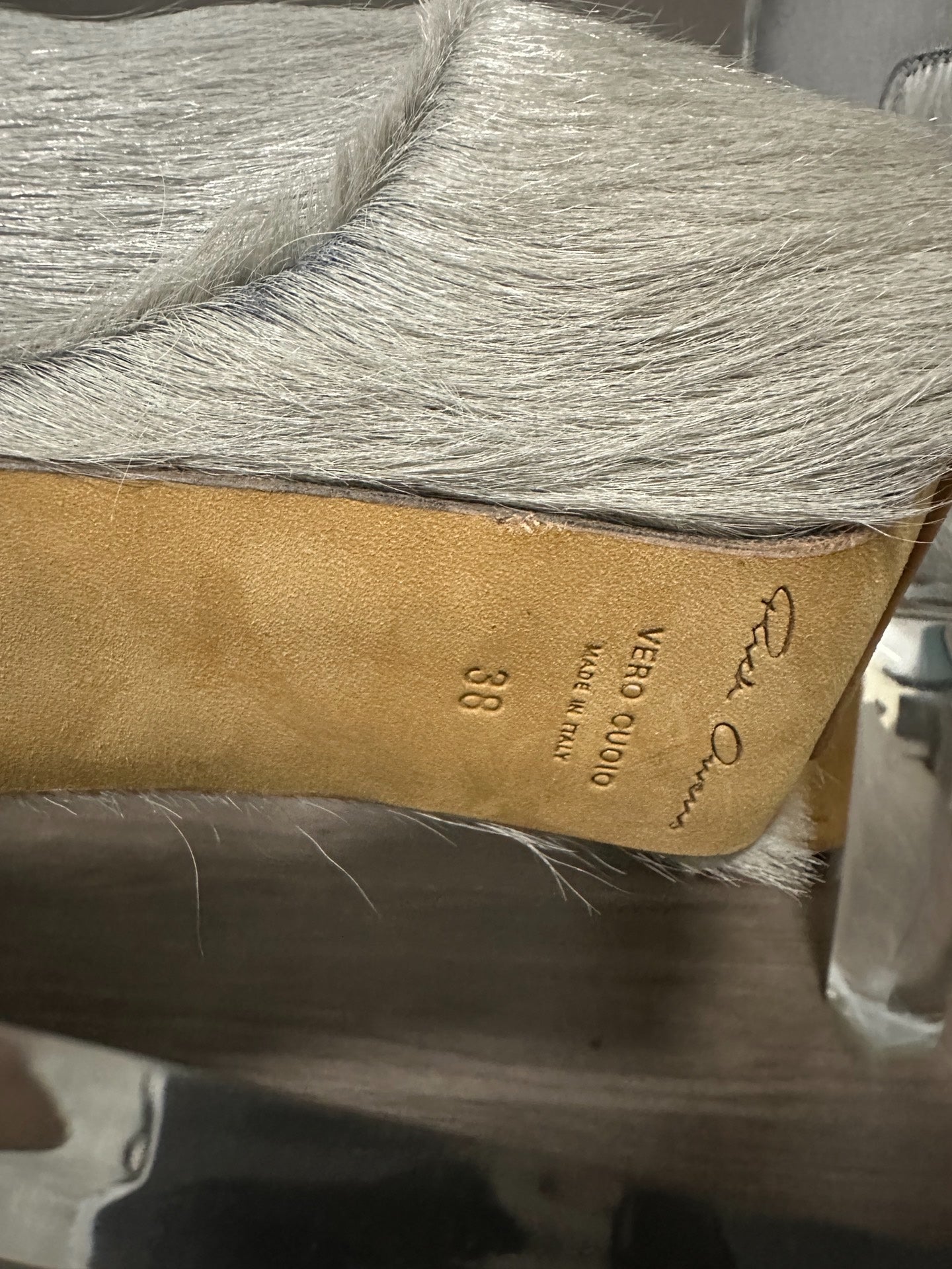 Rick Owens 22FW "STROBE" Grey Horsehair Kiss Boots