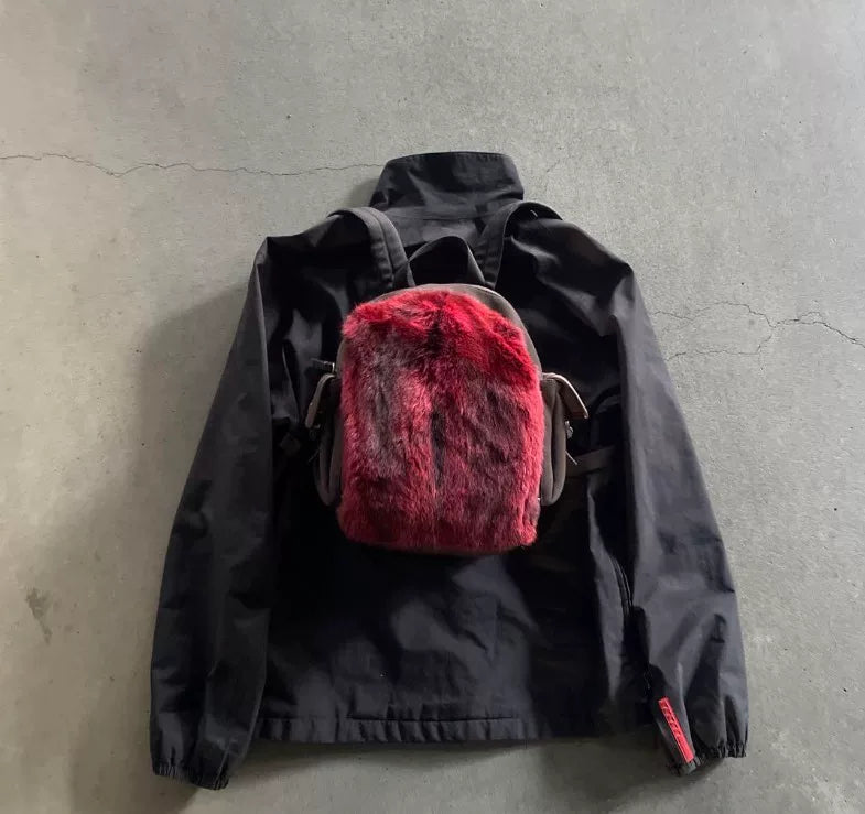 Prada Sport AW1999 Archival Red Fur Backpack