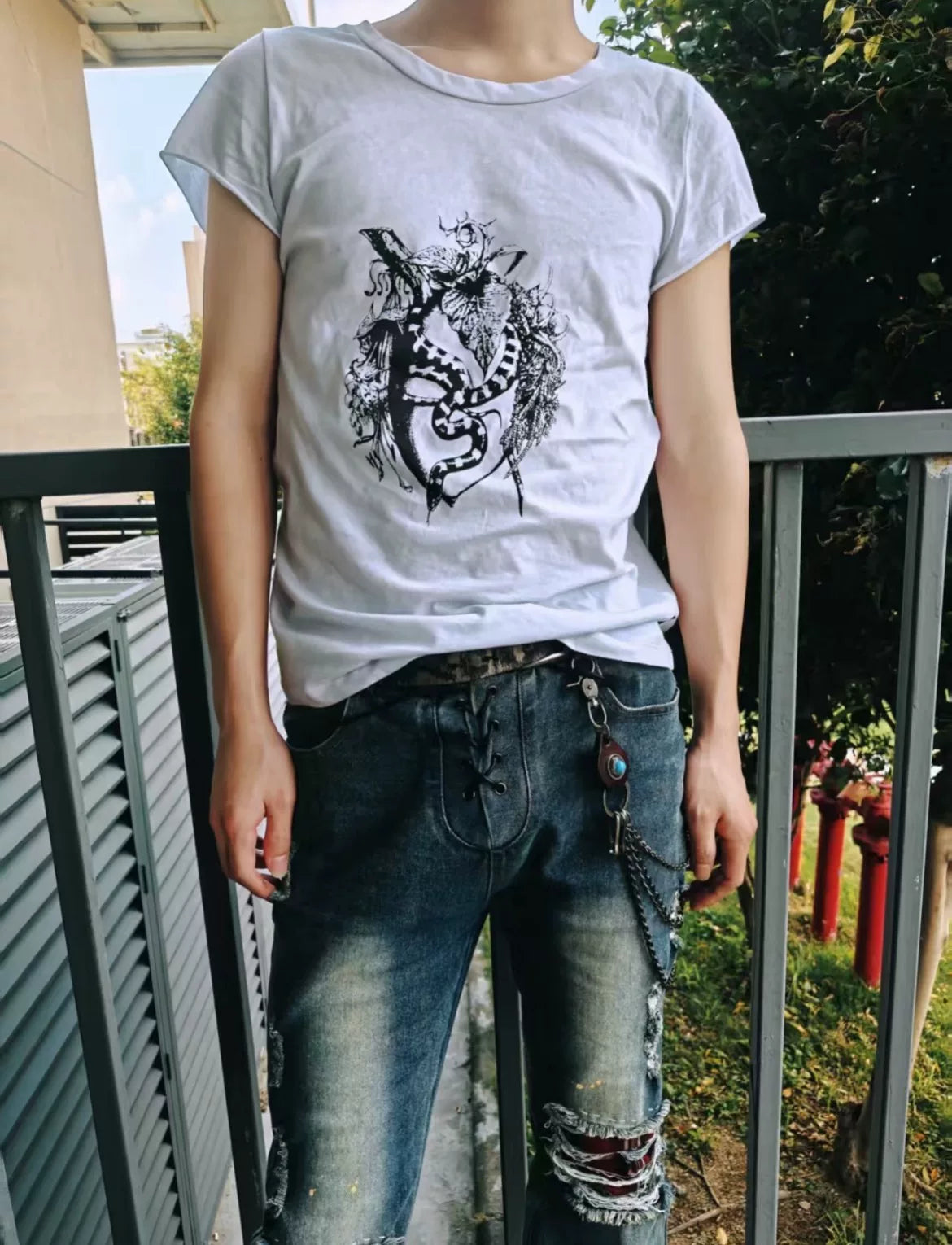 L.G.B. "Forbidden Fruit" Snake Graphic T-Shirt