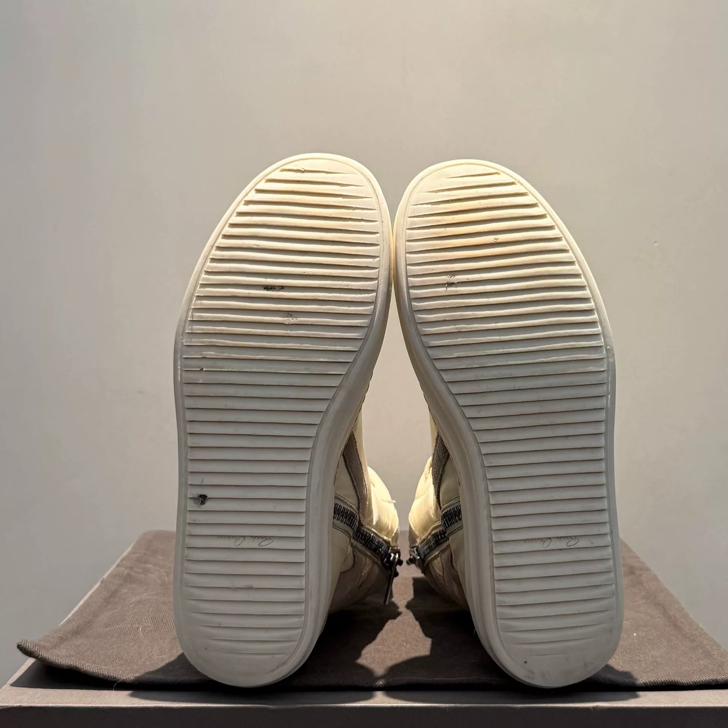 Rick Owens Mainline 2020 "Geobasket" Grey & Suede High-Top Sneakers