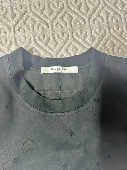Givenchy Logo-Print Distressed Cotton T-Shirt  size S