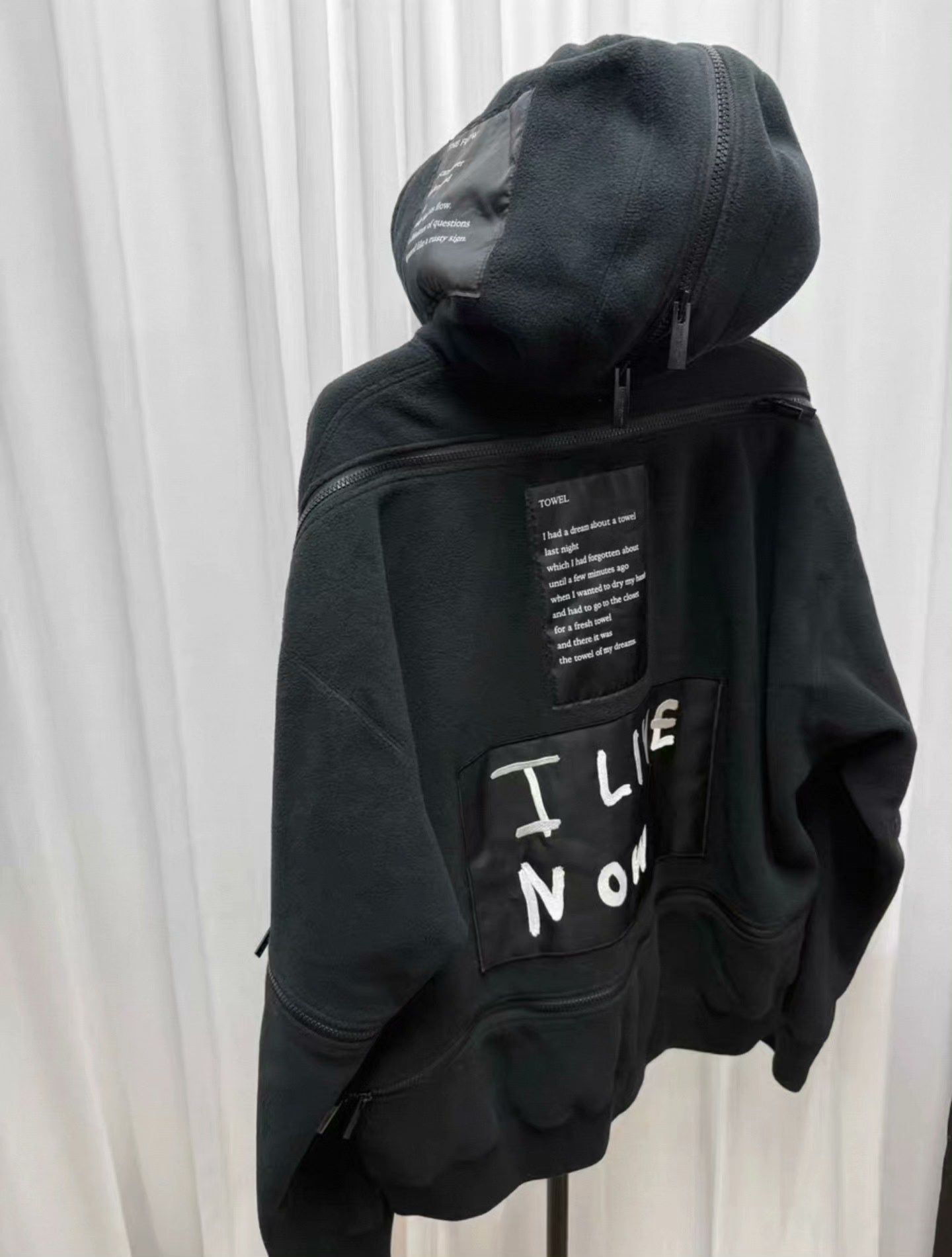 TAKAHIROMIYASHITATheSoloist. AW19 "Balloon" Deconstructed Fleece Hoodie