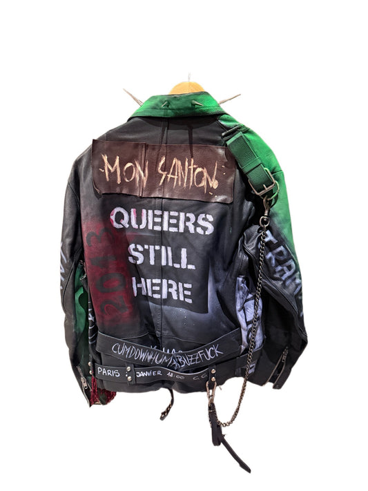 Vetements FW18 "Punk Customised" Hand-Painted Perfecto Leather Jacket