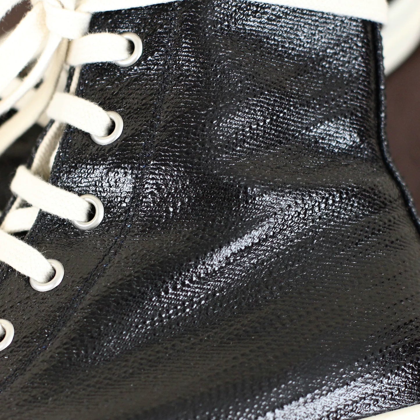 Rick Owens DRKSHDW Waxed Canvas "Ramones" High-Top Sneakers