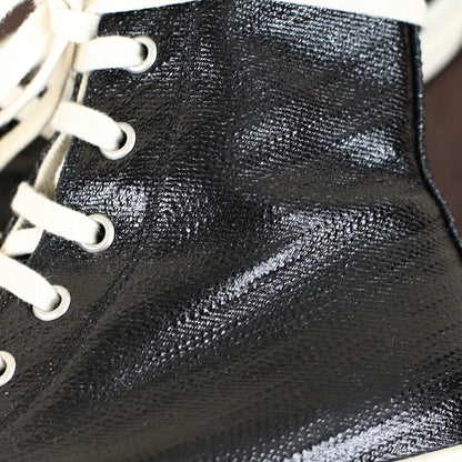 Rick Owens DRKSHDW Waxed Canvas "Ramones" High-Top Sneakers