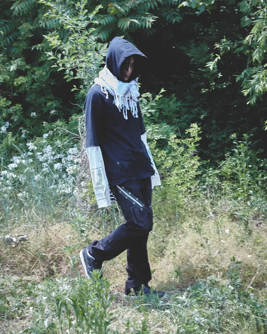 UNDERCOVER SS06 "T" Distressed Layered "Wormhole" Hoodie