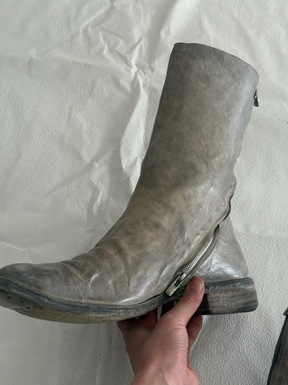 Carol Christian Poell "Prosthetic" Titanium Eyelet Boots (AM/2687P)