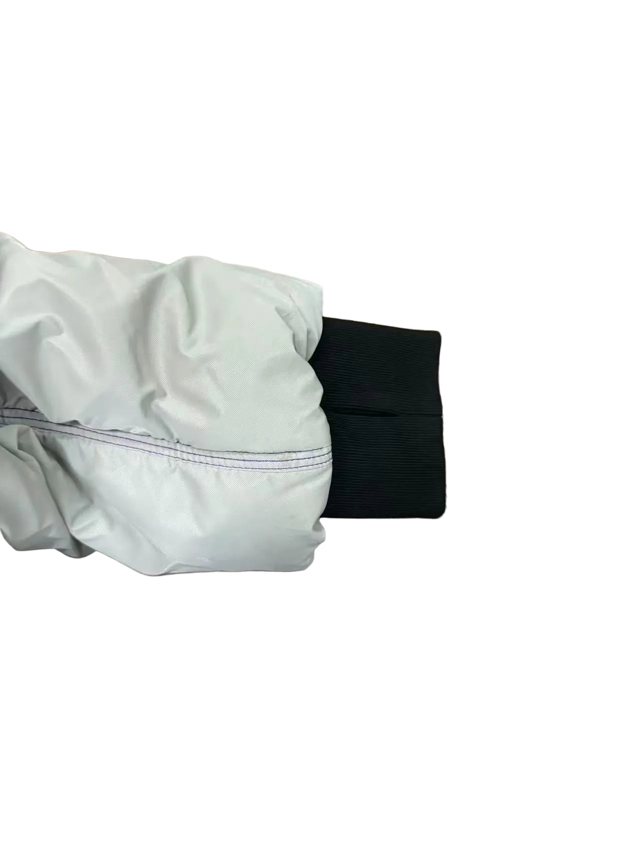Windowsen Motif Cropped Ruched-Sleeve Bomber Jacket